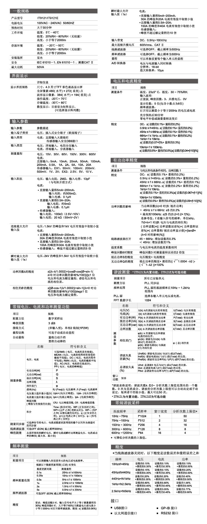 IT9100系列功率表